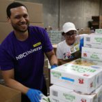 NBC Universal volunteer at the Food Bank's studio day 2018