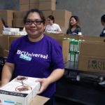 NBC Universal volunteer at the Food Bank's studio day 2018