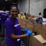 NBC Universal volunteer at at the Food Bank's studio day 2018