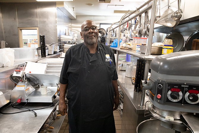 David Thomas in his kitchen at the LA Mission