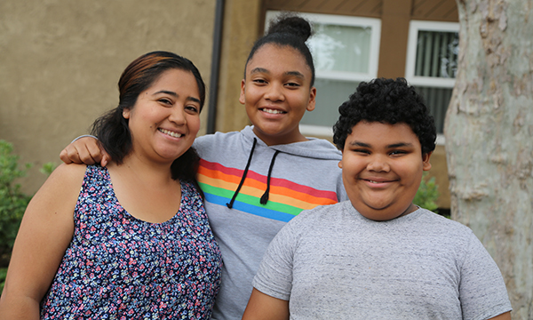 Mother and her two children.