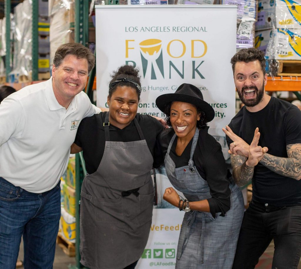 President Michael Flood and Nyesha Arrington at LA Regional Food Bank