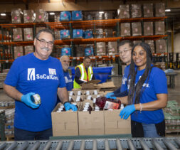 SoCalGas volunteers at the Food Bank warehouse in the City of Industry