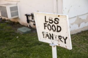 Sign of LA Regional Food Bank Partner LSS Food Pantry