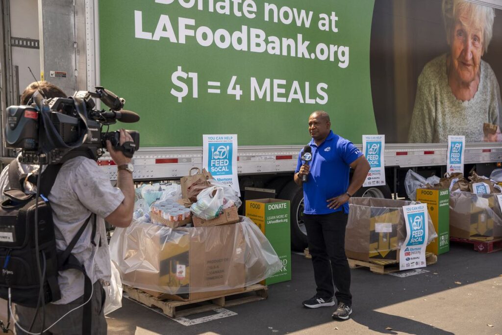 ABC7 Broadcaster Leo Stallworth at the 2021 Feed SoCal event benefiting the LA Regional Food Bank.