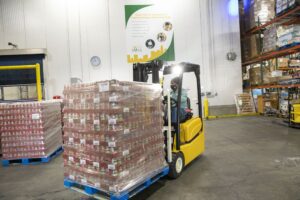 forklift at the LA Regional Food Bank