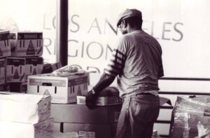 Historical photo of the LA Regional Food Bank's front dock