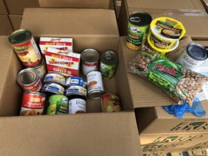 Inside a LA Regional Food Bank food box.