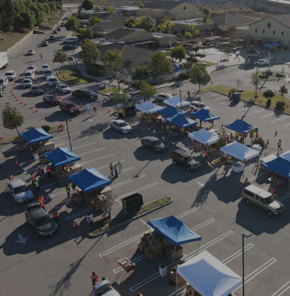 Food Bank drive-through distribution