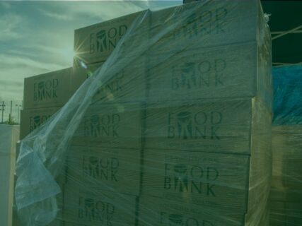 Food Bank boxes before a distribution