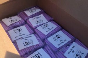Menstrual hygiene products from the Los Angeles Regional Food Bank