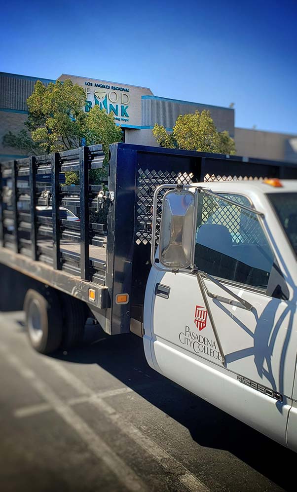 Pasadena City College's Truck picks up food at the Los Angeles Regional Food Bank