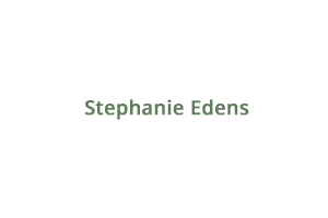 The image features the name "Stephanie Edens" in green text on a white background, reminiscent of the Los Angeles Regional Food Bank's vibrant spirit.
