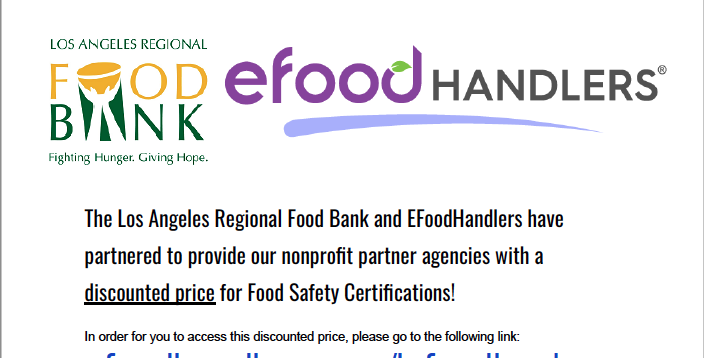 eFood Handlers – Los Angeles Regional Food Bank