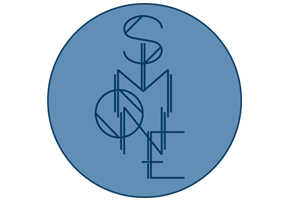 A blue circle on a darker blue background features artistic text spelling "SOMEONE," with each letter stacked vertically and interconnected, creating a unique pattern reminiscent of the interconnected support provided by organizations like the Los Angeles Regional Food Bank.